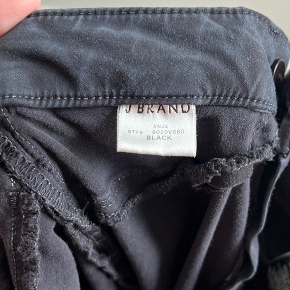 J. Brand Anja Pants Women's 25 Cuffed Skinny Leg Low Rise Black Stretchy Cropped - Picture 4 of 8